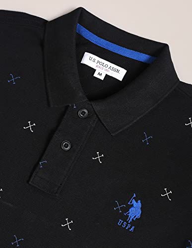 Image of U.S. Polo ASSN. Printed Slim Fit Polo T Shirts for Men - 100% Cotton, Half Sleeves Mens Tshirt