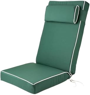 Alfresia Luxury Garden Recliner Chair Cushion with Headrest | 100% Polyester Shell with 10cm Foam Filling | Quality Guaranteed in a Choice of Bold Colours (Green)