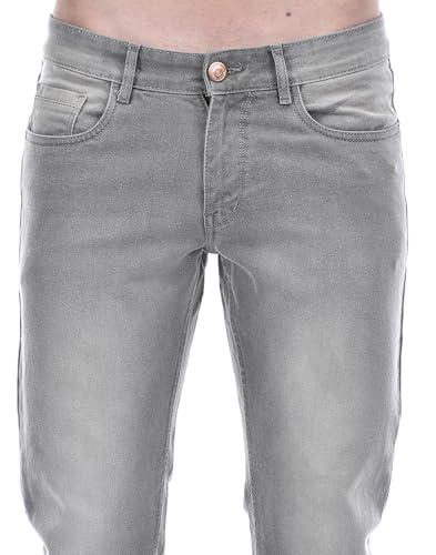 Image of Numero Uno Men's Grey Low Rise Skinny Fit Sustainable Jeans