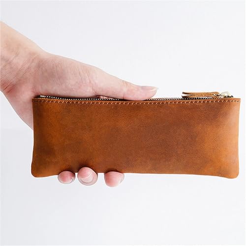 Trousse à crayons zippée en cuir de vachette, le cadeau idéal