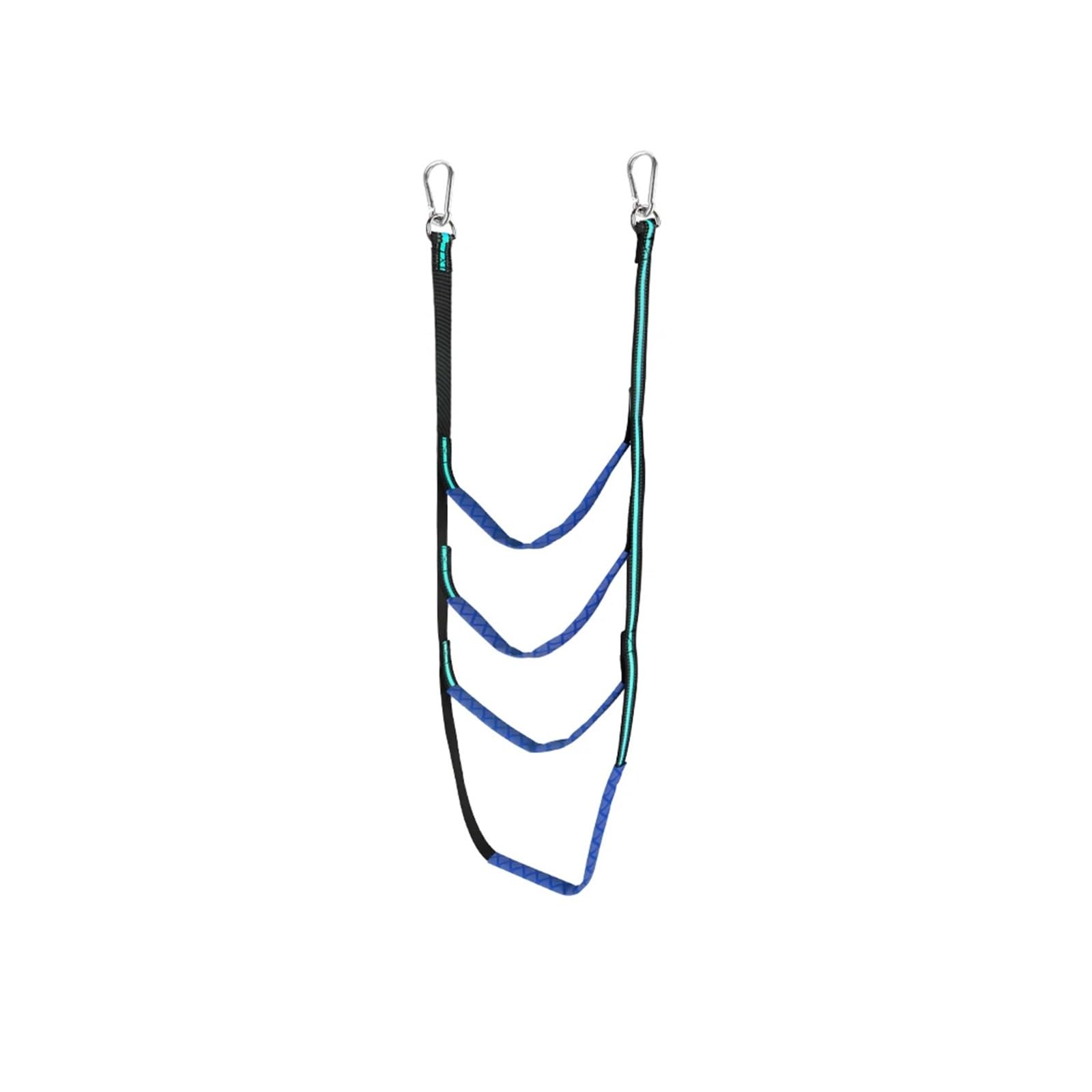 Gcroet Rope Ladder, Multicolor 3/4/5 Step Folding Boat Ladder Nylon Rope(Blue 4 Step)