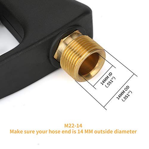 Mystery High Pressure Washer Gun, 4350 Psi Short Pressure Washer Gun Handle With 5 Pressure Washer Nozzle, Power Pressure Washer Wand, 1/4" Quick Connector, M22-14 Fitting Car Pressure Washer Gun Kit #TOP3
