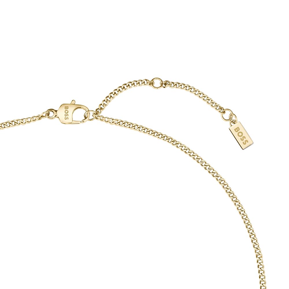 BOSS Jewelry Collar, Pulsera de Cadena o Pendientes para Mujer Colección DOUBLE B SWING en Acero Inoxidable Oro Amarillo