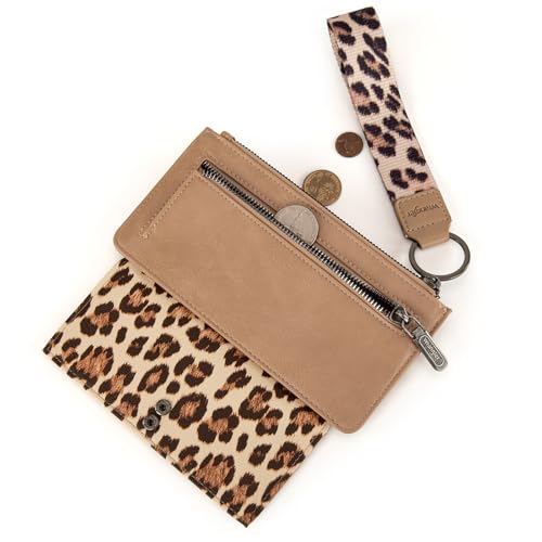 Image of Montana West X Wrangler Wallet for Women Ladies Female Card Cases & Money Organizers Wristlet with Wallet Large Clutch with Coin Purse Smooth Zipper and Rfid Lining