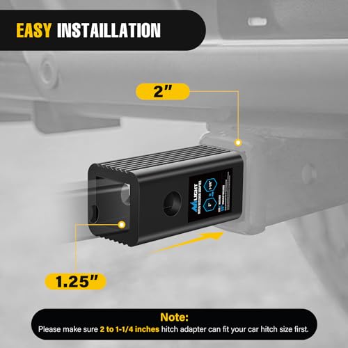 Image of Nilight Trailer Hitch Receiver Extender Adapter Reducer 2 to 1-1 /4 Inch Sleeve Convertor Receiver Aluminum Towing Accessories for Tractor Bucket RV Truck Bike Rack Cargo Carriers