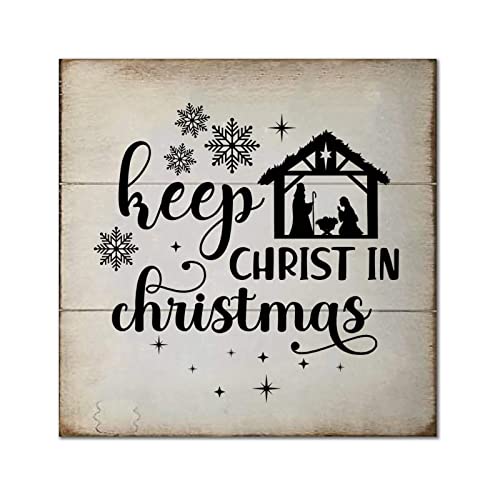 Plaque en bois Keep Christ in Christmas pour réchauffer l'ambiance du foyer