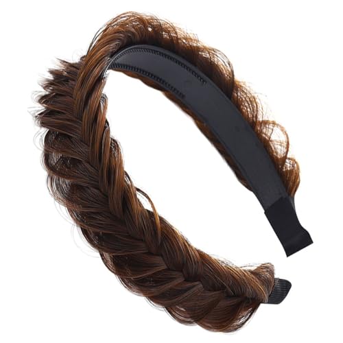 Ladies Headbands Wide Synthetic Hair Head Band Braided Headband Light Brown Plaited Hairbands 65707 - Image 3