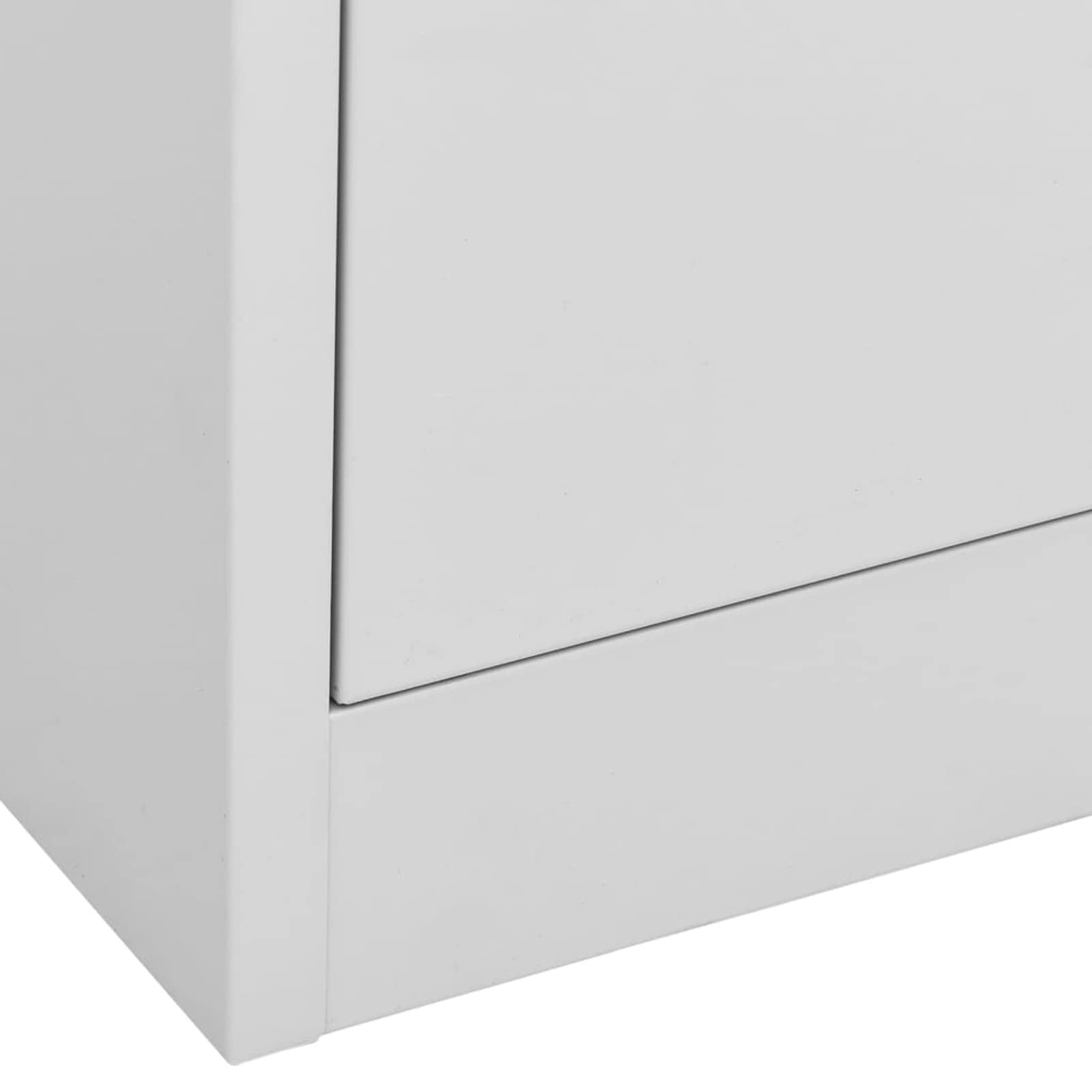 Armadietto portaoggetti in metallo, cassettiera, tavolino con serratura, resistente, armadietto in acciaio grigio chiaro, 90 x 46 x 72,5 cm