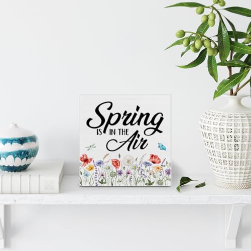 Country-Spring-Wood-Sign-Flower-Spring-Home-Decor-Indoor-for-Desk-Table-Shelf-5-X-5-Inches Country Spring Wood Sign Flower Spring Home Decor Indoor for Desk Table Shelf 5 X 5 Inches