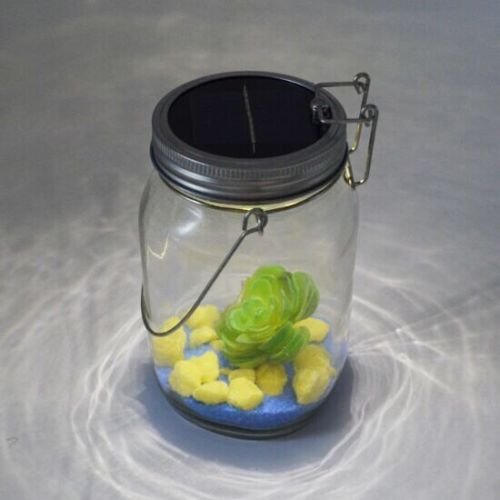 Solar Jar Solar-Powered LED Lantern Table Light Multipurpose Indoor & Outdoor Patio, Yard, Driveway, Garden, Hanging Light (1 Pack)