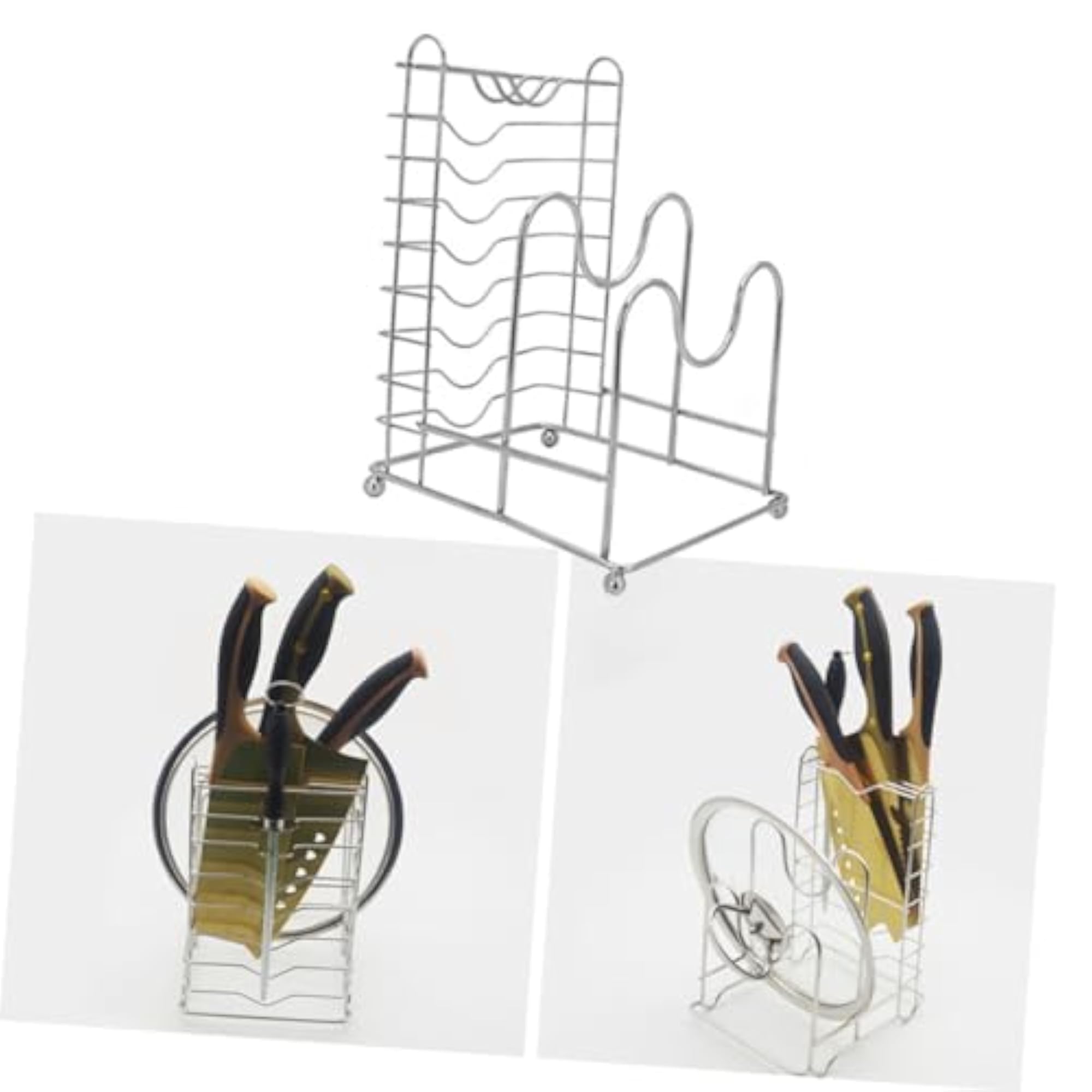 Stainless Steel Cutting Board Rack Organizer for Kitchen Counter