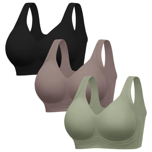 Image of HBselect Jelly Bras for Women Plus Size Pullover Wireless Full Coverage Bra | No Underwire, Push Up, Lift, Minimizer Bras, Wide Straps, Seamless T-shirt Everyday Bralette, For Older Women, Large Breast