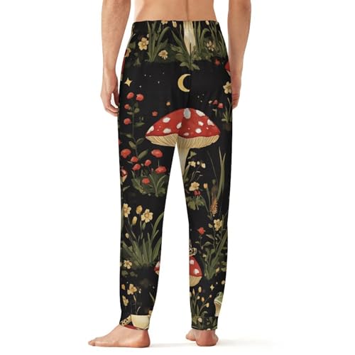 Toad Frog Butterfly Mushroom Floral Men's Pajama Pants Sleepwear PJ Bottoms Lounge Sleep Pant Nightwear2