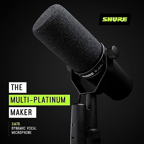 Shure SM7B Dynamic Vocal Microphone for Streaming, Podcast, & Recording with 20ft XLR Cable - Image 8