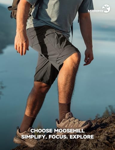 Moosehill Men's Hiking Cargo Shorts: Quick Dry Lightweight, Dark Grey, 34 — view 7
