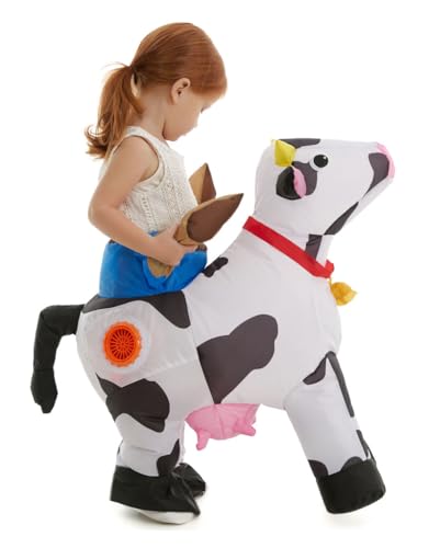 Disfraz inflable de vaca para niño pequeño miniatura 3