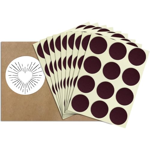 .75” Circle Match Striker Stickers – 100 Pieces | Brown Match Strike Paper with Adhesive Pre-Cut in Circles for Easy Match Lighting | Also Available in Bumble/Dotted Pattern or Charcoal & Many Sizes