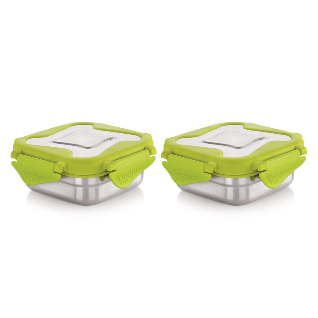 STEELLOCK Smart Stainless Steel Tiffin Lunch Box for Kids and Adults | Airtight & Leakproof | Square Tiffin Box for School & Office with Steel Lid | Romeo 250 ml 2 pc — Amazon image 14