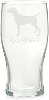 Personalised German Wirehaired Pointer Engraved Pint Glass, Custom Dog Gift for Women, Gift for Men