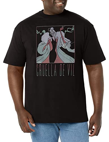 T-Shirt Disney Crudelia d'Enfer Noir XL Grande Taille pour Homme Fort