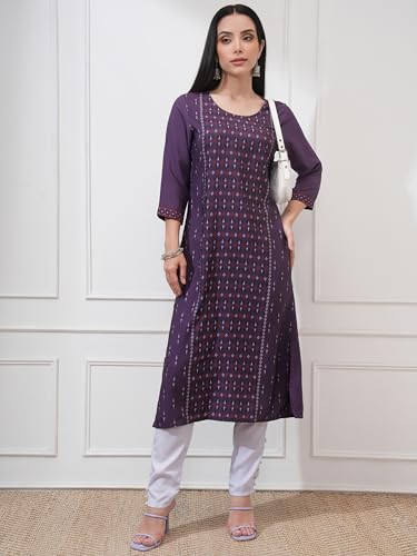 Image of Vishudh Women's Kurta | Regular Fit | Trendy Ethnic Top for Everyday Comfort