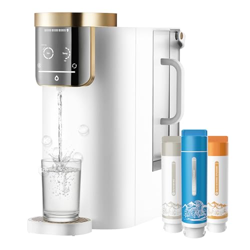 NatureFlow F40 Reverse Osmosis Water Filter countertop,10-Stage RO Filtrations with UV and Natural Remineralization, 4:1 Pure to Drain,Alkaline Water, BPA Free, SGS/NSF/ANSI Certified No Installation