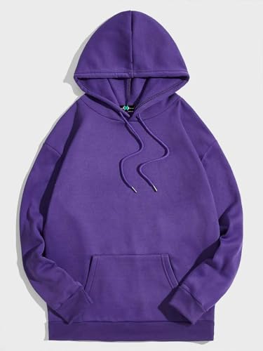 Image of SXV STYLE Hooded Pullover Solid Plain Unisex Cotton Oversized Baggy Sweatshirt Hoodie