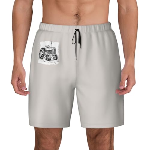 Short de bain homme tracteur dessin animé léger respirant plein air