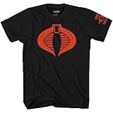 Graphic Tees G. I. Joe Mens Shirts - Cobra Army T Shirt - 80's Logo Mens T Shirt (XX-Large) Black