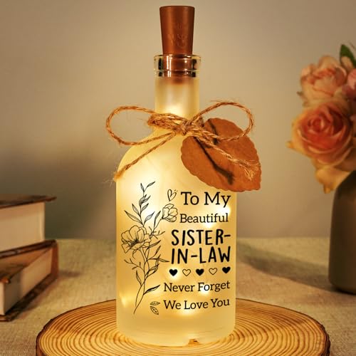 Sayregifty Sister in Law Gifts Bottle Light Sister in Law Birthday Gifts