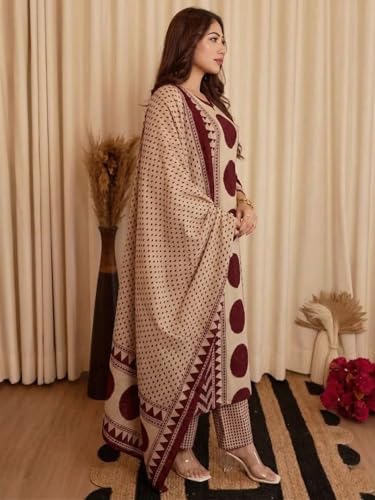 Image of Klosia Women Printed Straight Kurta and Pant Set with Dupatta | Printed Kurta Set | Cotton Kurta Set | Women Kurta Sets | Summer Suit |