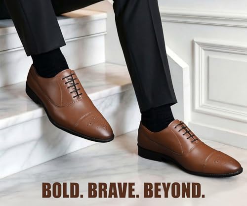 Image of LOUIS STITCH Derby Formal Shoes for Men | Lace-Up Cap Toe | Ideal for Business, Casual, Parties (RGCTBB)