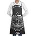 NA Grembiule Grembiule da Cuoco Cranio Hipster, Grembiule da Cucina in Cotone e Poliestere per Adulti