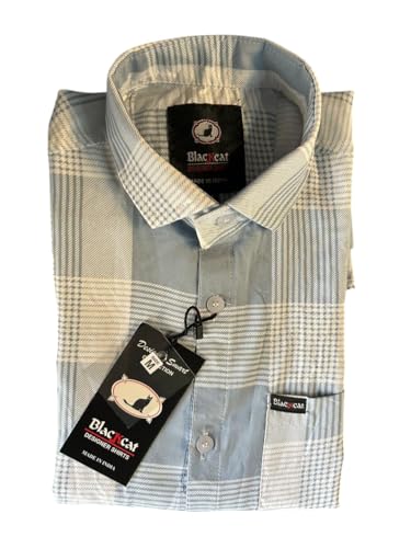 Image of Men's White Checked Full Sleeve Slim Fit Formal Shirt, 100% Cotton