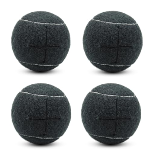 Image of SHYUJAJIE 4 PCS Precut Walker Tennis Balls for Furniture Legs and Floor Protection, Heavy Duty Long Lasting Felt Pad Glide Coverings for Chair (Black)