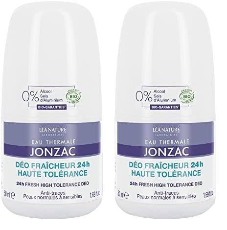 Eau Thermale Jonzac - Desodorante frescor 24 horas alta tolerancia 50ml - cosméticos orgánicos (Paquete de 2)