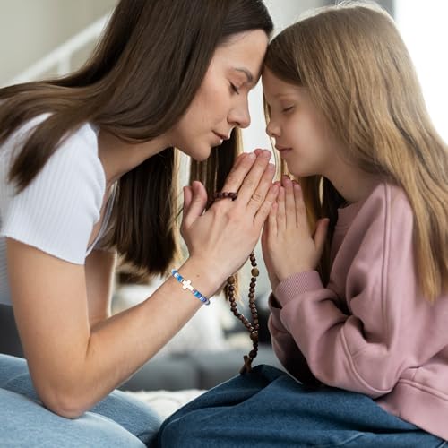 Cross Bracelet Religious Gifts for Women, Teen Girls Christian Jewelry WWJD Jesus Bracelets for Girls, Kids, Daughter Granddaughter Niece Friend Christmas Birthday Catholic Baptism Communion4