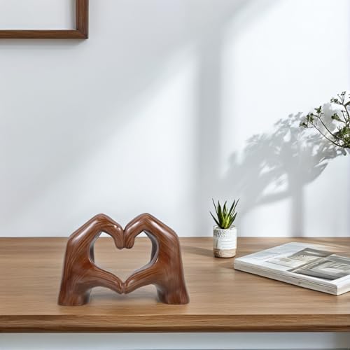 Sculpture Main Coeur Décoration Table Café et Salon - Statue Moderne en Résine - 8