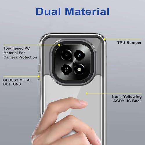 Image of Zapcase Back Case Cover for Realme C63 5G | Compatible for Realme C63 5G Back Cover | Case Cover with Camera Protection | (TPU + PC | Translucent Black)
