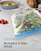 IDEATECH Reusable Gallon Freezer Bags Dishwasher Safe, Leakproof Reusable Gallon Bags Stand Up, Extra Large & BPA Plastic Free Food Storage Containers for Meats, Veggies(6 Pack)