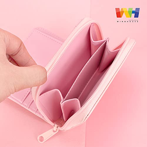 Winghouse X Hello Kitty Officially Licensed Zip-Around Novelty My First Wallet Money Organizer With Mirror & Coin Purse For Kids Little Girls To Carry Their Essentials With Style Coral Pink #TOP4