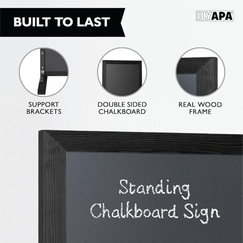 image for Ilyapa Large Chalk Board Sign - Free Standing Easel Chalkboard Signs -