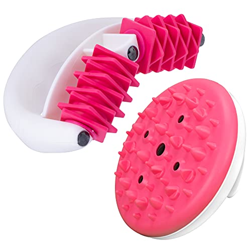 Massea® CelluMag y RollMag - Cepillo de masaje anticelulitis con imanes, actúa contra la piel de naranja, la celulitis, para piel tersa mediante masaje, perfecto para bienestar y belleza (rosa) Cover