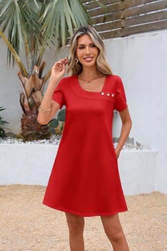 Image of Valiamcep Women's 2026 Summer Sleeveless Mini Dress Casual Square Neck Slim Fit Cocktail Party Short Dresses