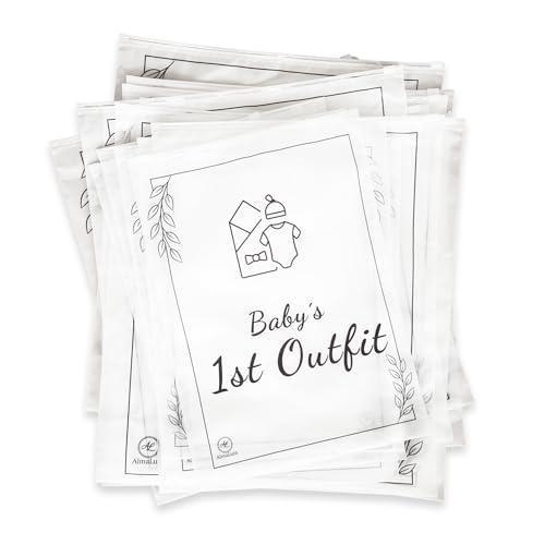 AlmaLure Hospital Bag Organisers for Maternity & Labour 25 Pack Waterproof PVC Ziplock Pouches in 2 Sizes Labelled & Blank Mum & Newborn Baby Hospital Packing Set