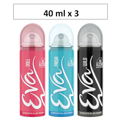 Image of EVA Spray Doll, Wild And Fresh Deodorant For Women | Skin Friendly | Long Lasting Mini Deodorants - 40 Ml (Pack Of 3)