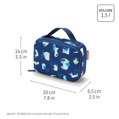 Foto von reisenthel thermocase kids OY4066 abc friends blue – Isoliertes Etui mit 1,5l Volumen – Schützt Kosmetika, Lebensmittel & Co. vor Wärme und Schmutz – B 20 x H 14 x T 6,5 cm
