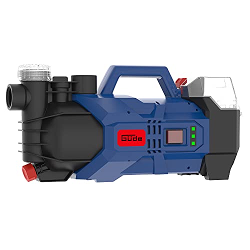 Güde 58565 Akku Gartenpumpe GP 18-0 (18 V, 2400 l/h, IG 1', max. Förderhöhe 20 m, integrierter Wasserfilter)