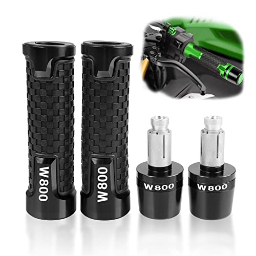 Poignées guidon moto CNC 22mm pour Kawasaki W800 2012-2016 en aluminium anodisé noir durable