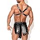 WENTPOL Herren Riemenbody Leder Harness leder brust harness herren Brust Harness mit Gladiator Verstellbare Brust Harness Leder Soldat Rüstung Männer Herren Gladiator Kostüm Set Clubwear Cosplay
